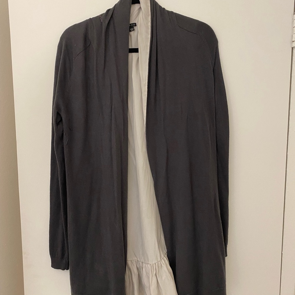 Theory Chiffon and Cotton Cardigan